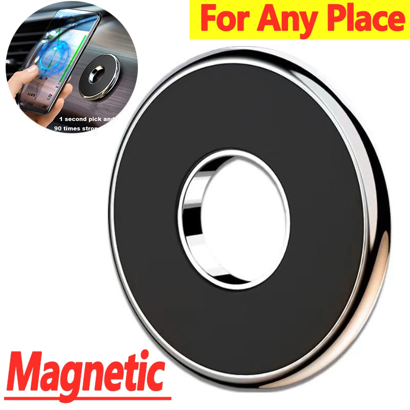 Universele Magnetische Auto Telefoon Houder Stand Ronde Magneet Auto Mount Beugel Gps Smartphone Mobiele Ondersteuning In Auto Beugel Voor Muur