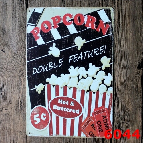 Popcorn Vintage Metalen Tin Borden Poster Thuis Pub Bar Wall Decor 20x30 CM