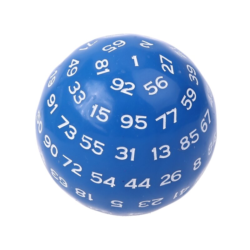 Dés polyédriques à 100 faces, en acrylique, pour jeu de société, D100: Bleu