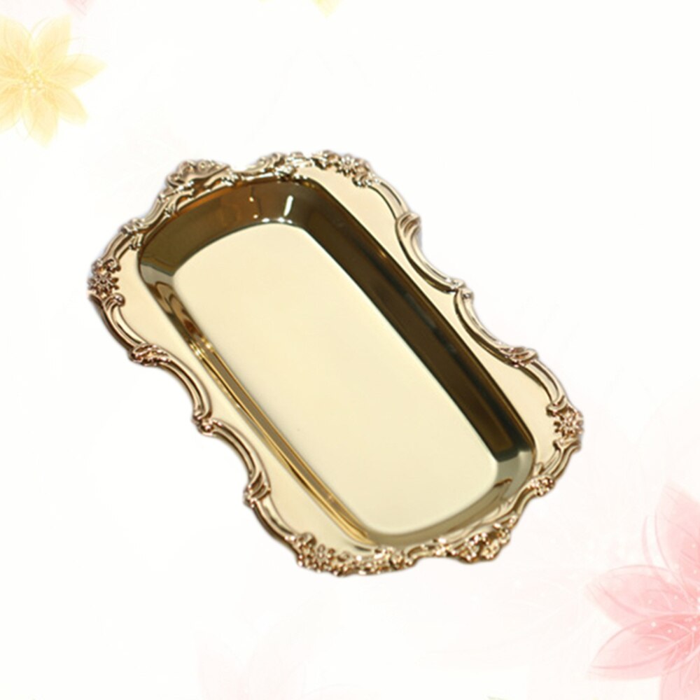 1PC Dessert Tray Rectangle Exquisite Decorative Snacks Cake Dessert Tableware for Party Wedding
