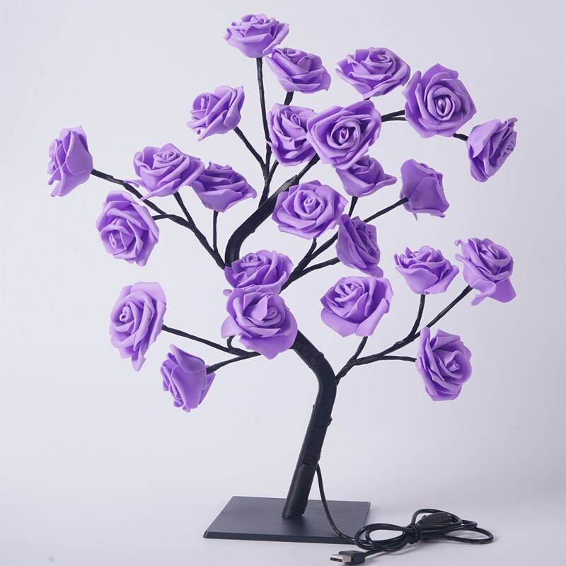 LED Night Light Rose Flower Tree Lamp For Home Decoration Flower Lighting Party Wedding Decoration USB Powered
