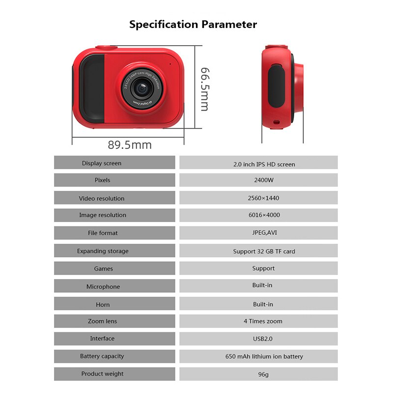 Digitale Kinderen Camera 1080P Hoge Resolutie 2.0 Inch Lcd-scherm Mini Educatief Speelgoed 4x Zoom Camera