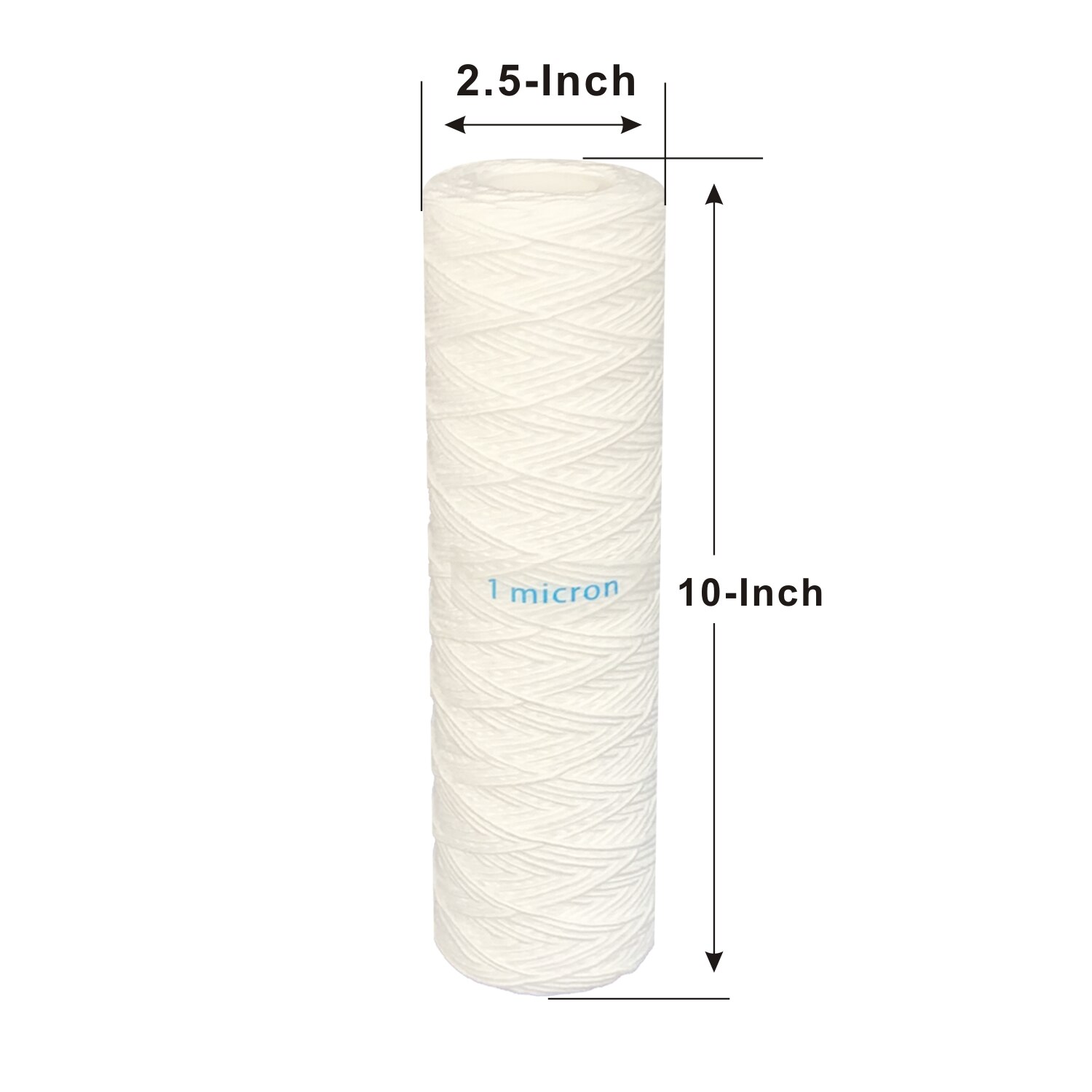 10 "X 2.5" String Wond Vervanging Water Filter Cartridge 1 Micron Voor Elke 10 "Filterhuis Of ro Unit - 4 Pack