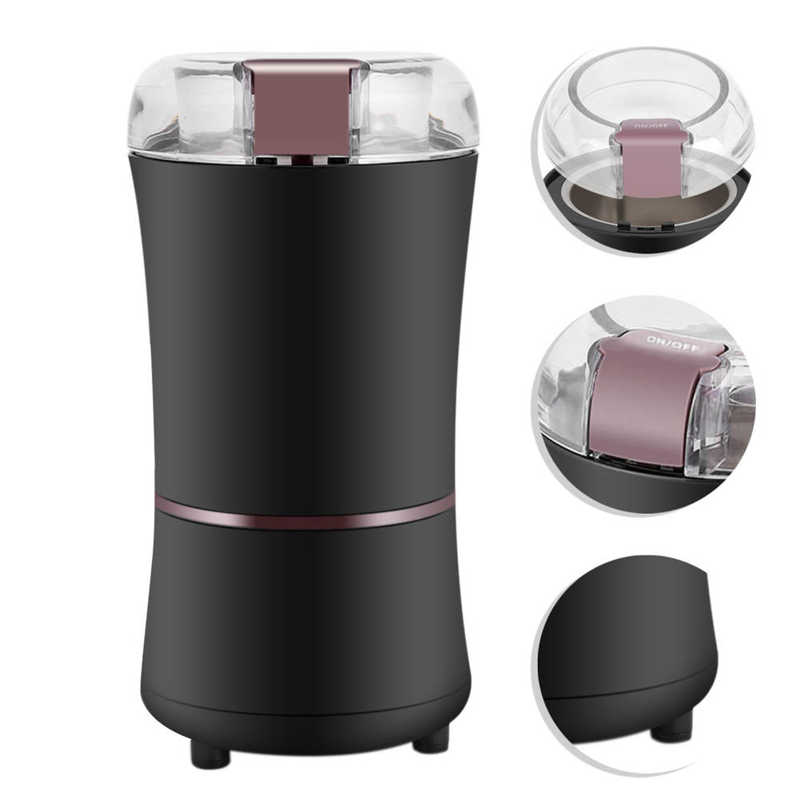 Mini Electric Coffee Mill Grinder with Stainless Steel Blade Adjustable Coffee Bean Grinding Machine US Plug