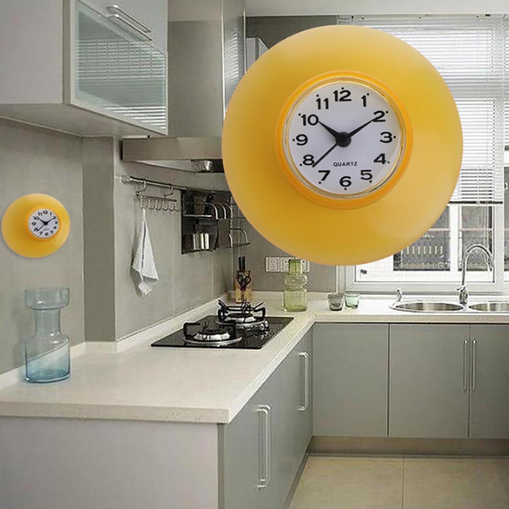 Waterdichte Keuken Badkamer Bad Douche Klok Zuignap Sucker Muur Decoratie
