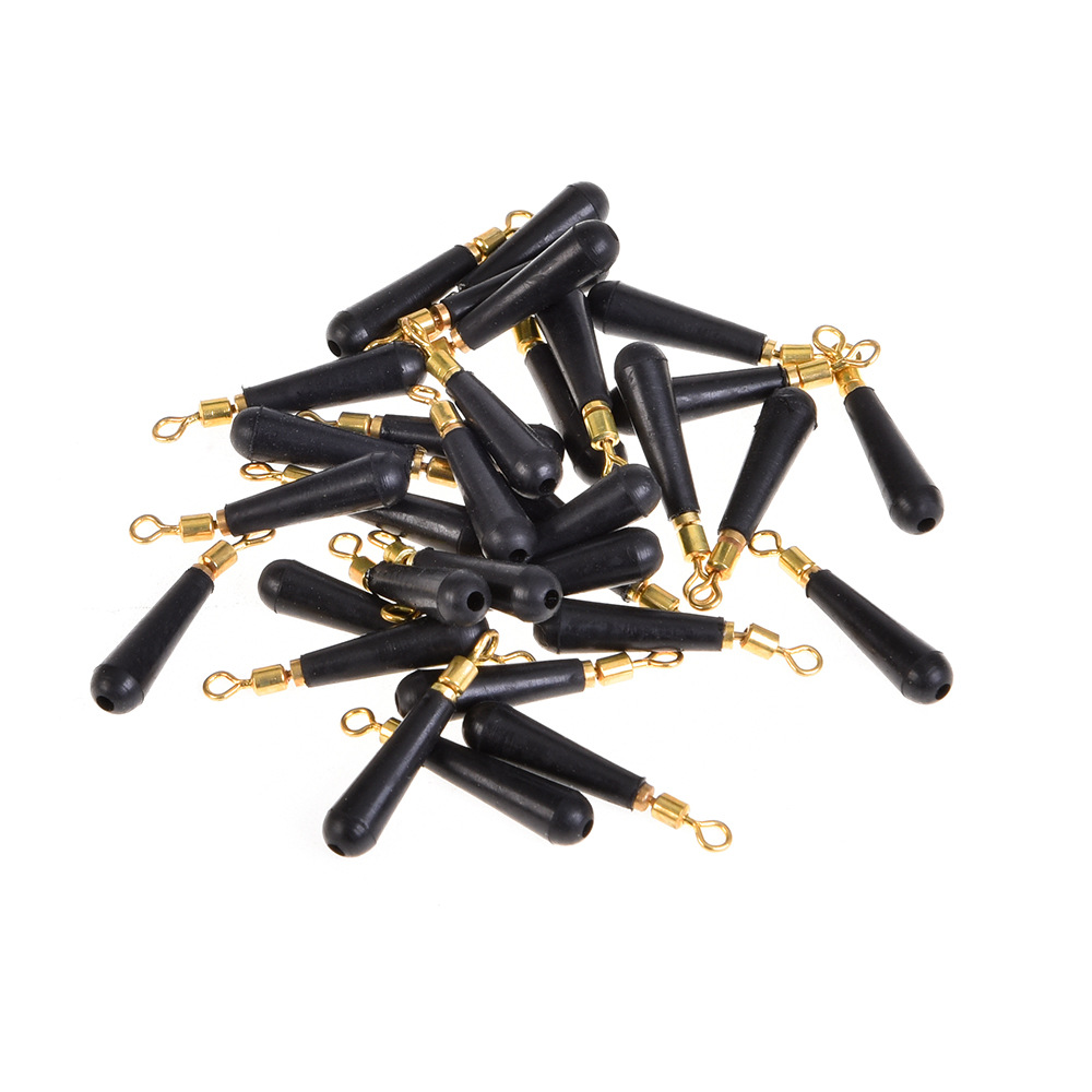 20pcs/Lot 360° Rotation Drift Fishing Float Rubber Copper Head Fishing Gear Block Bobber Buoy Float Seat Rest Accessories Tackle