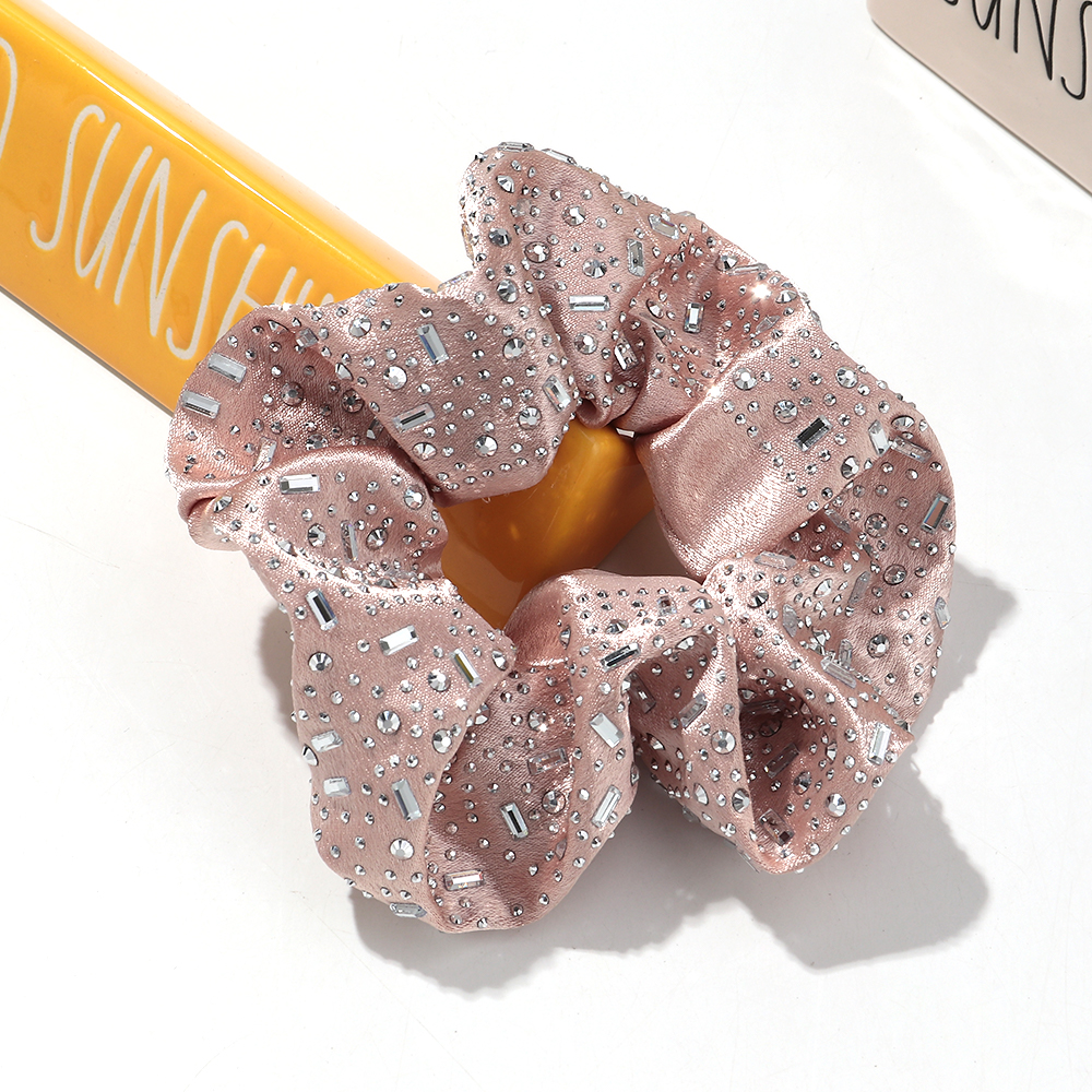 Luksusowe, szerokie opaski do włosów z kryształkami dla kobiet, błyszczące, elastyczne, duże, sznurkowe akcesoria do włosów dla kobiet: Srebrny