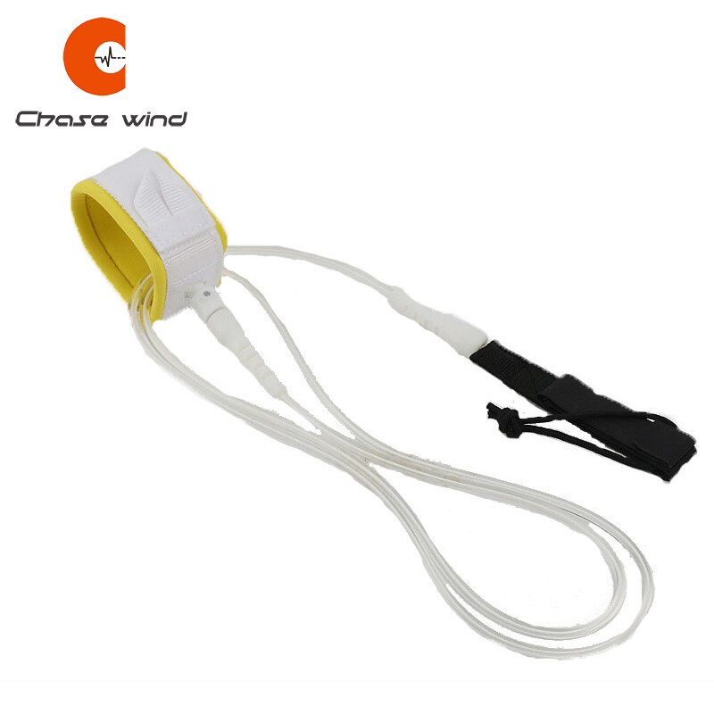 6ft/8ft/10ft/12ft Straight Cord Surf Leash White Surf Leash Surfboard Ankle Calf Leash Steel Swivel Surfing Leg Rope Surfer