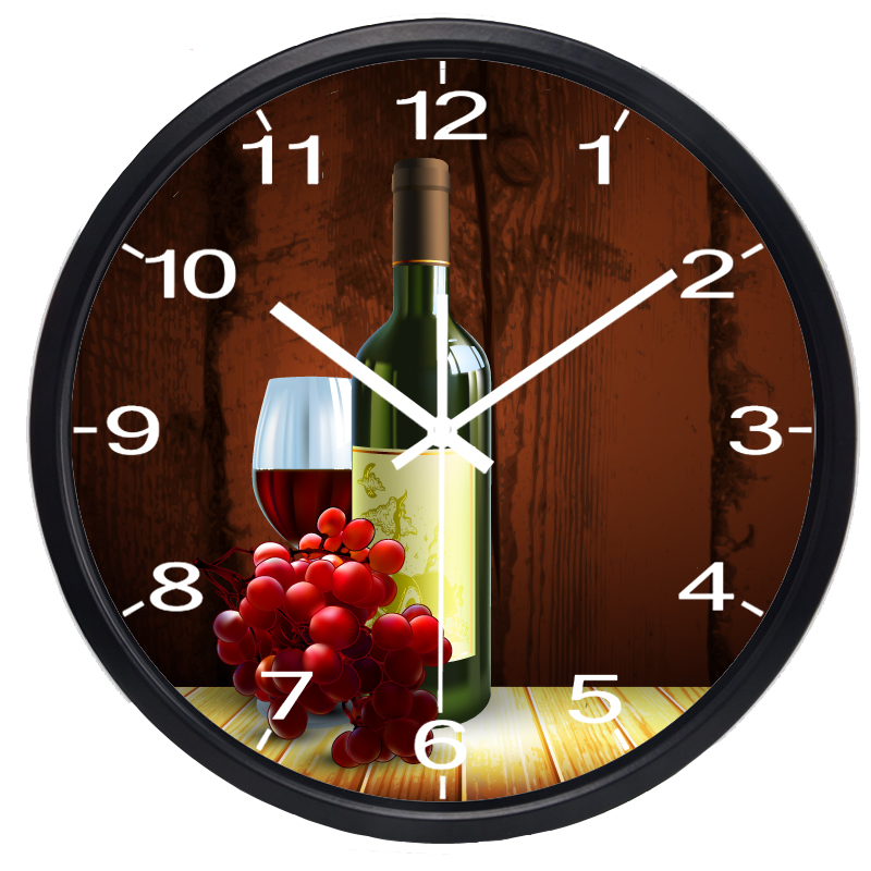 Reloj de pared para restaurante occidental, Hotel, vino tinto, tienda de vino, cocina, comedor