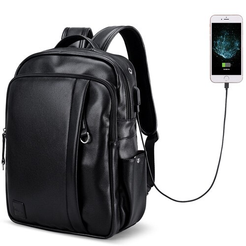 LIELANG Mochila de cuero de los hombres a prueba de agua 15,6 pulgadas portátil mochilas para adolescente casuales de los hombres plástico Mochila para hombre, Mochila bolsa