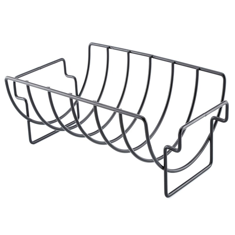 Non-Stick Rib Grill Stand Barbecue Rack Iron Rib Rack BBQ Tools Chicken Steak Holders Shelf Roasting Kitchen Grilling Basket