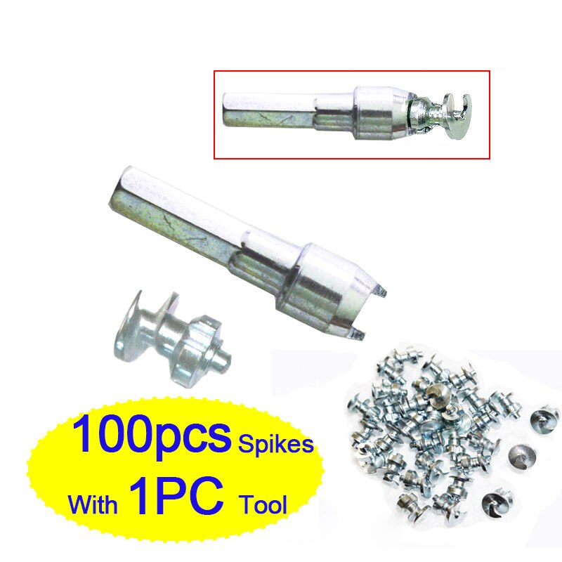 100 stücke Reifen Spikes für Fahrrad Schuhe Stiefel Motorbik Lkw Mit Installation Werkzeug für fatbike bolzen schraube in Reifen Zucht angeln