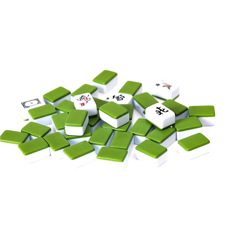 I giocattoli tradizionali cinesi della famiglia del gioco da tavolo di Mahjong 24mm 144 pz/set Mini sono meticolosamente realizzati: green