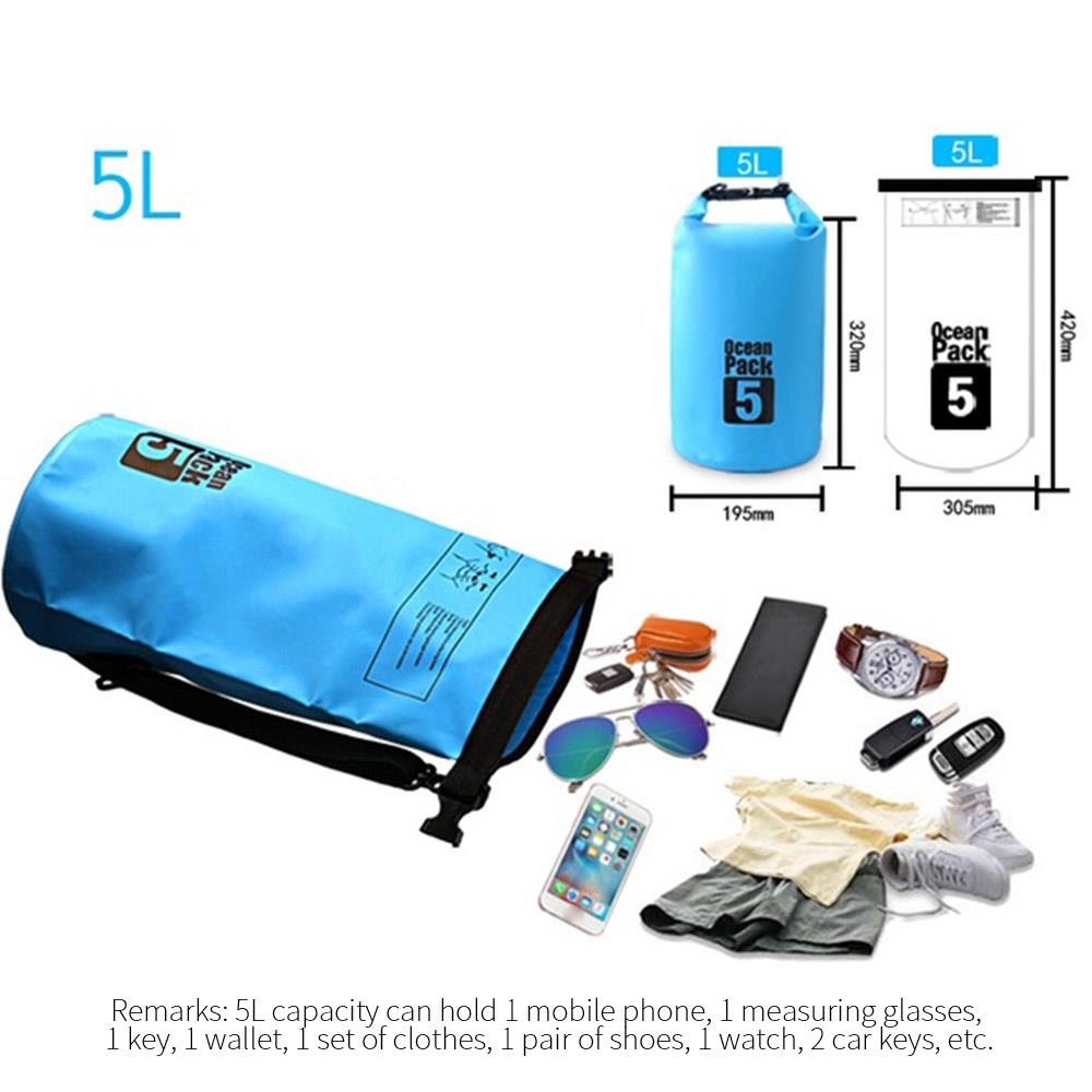 2/5/10/15L Waterproof Dry Bag Outdoor Diving Swimming Storage Bag Water Floating Bag Rafting Kayaking Camping Floating Sailing