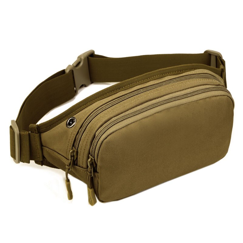 Men Waterproof 1000D Nylon Sling Chest Bag Fanny Pack Waist Bag Hip Bum Belt Cross Body Messenger Casual Shoulder Pouch Purse: Khaki