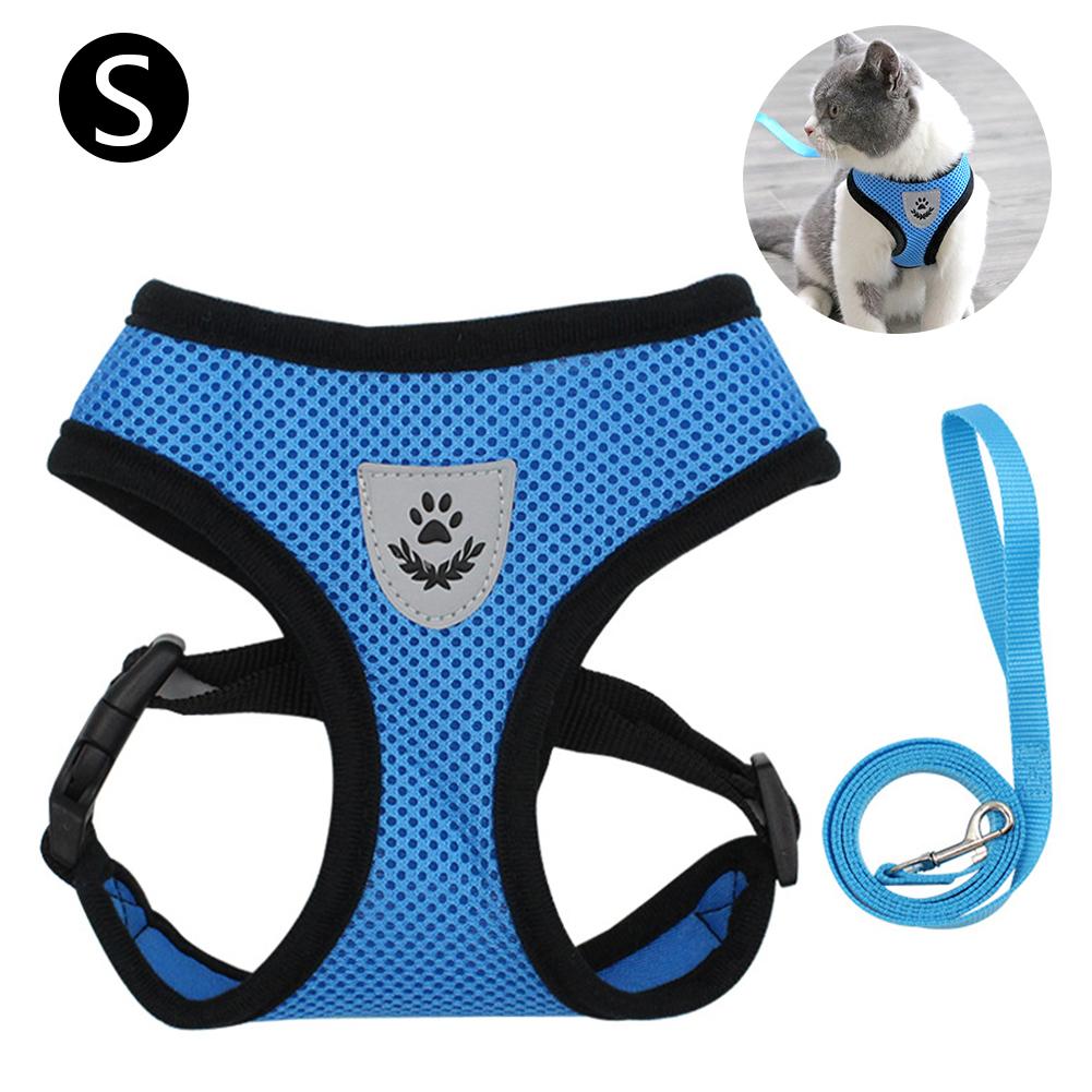 Nylon Heavy Duty Dog Pet Harness Collar Adjustable Padded Extra Big Large Medium Small Dog Harnesses Vest Husky Dogs Supplies 1: Blue S