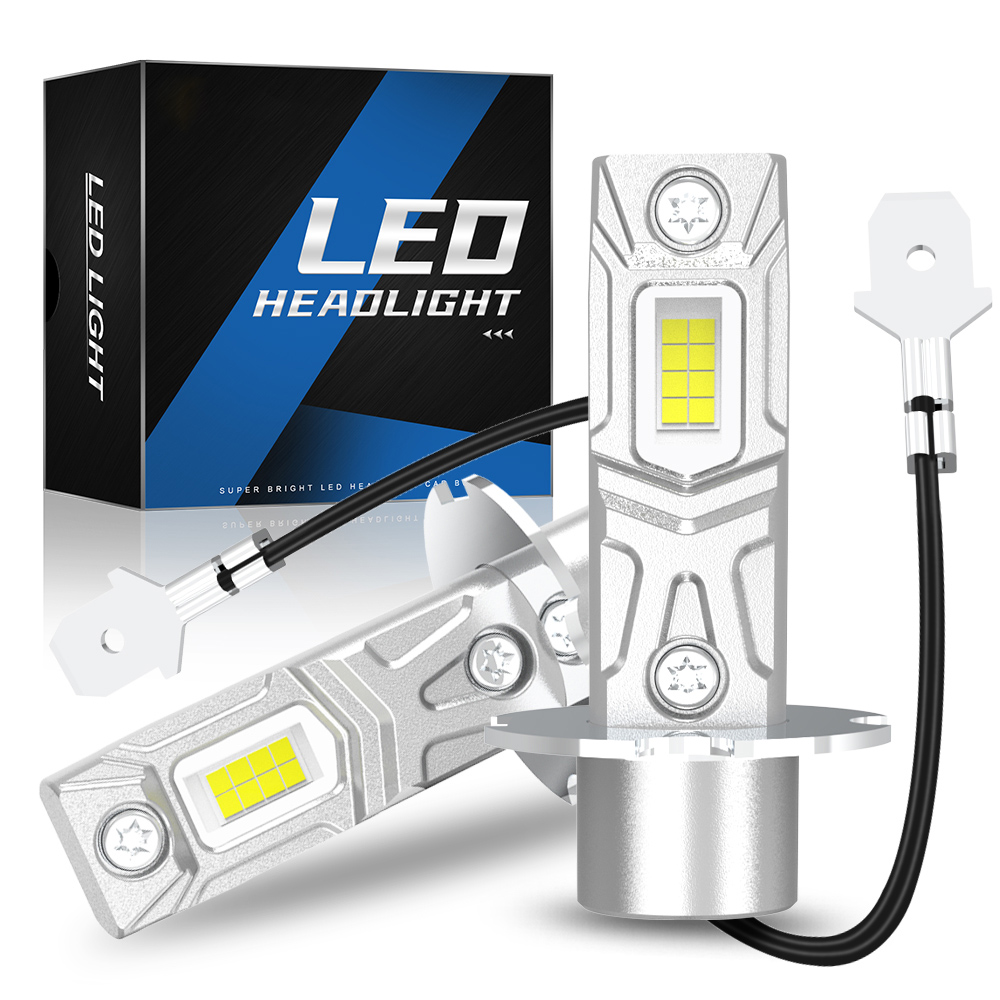 NLpearl 2 Stuks 20000LM H3 LED Koplamp Lamp Canbus High Power 90W Auto Hoofd Mistlamp Fanless Draadloze Mini size Auto Lamp 6000K