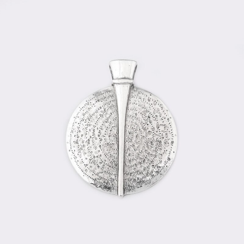 2 stk tibetansk sølv/bronze/verdig stor rund medaljon boho charms vedhæng til halskæde smykker gør fund 84 x 67mm: Tibetansk sølv