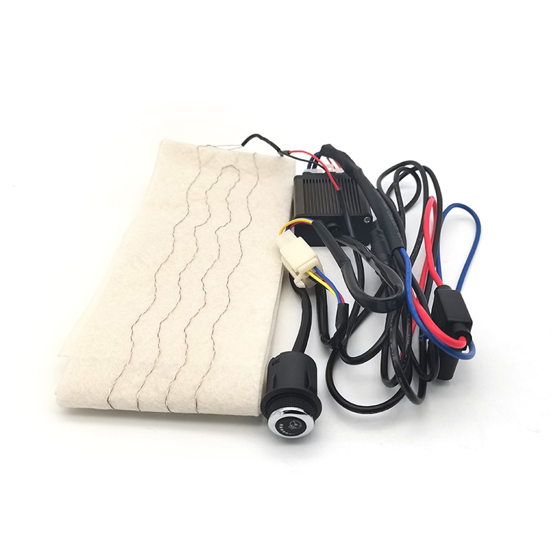 Auto Lenkrad Heizung Bausatz 12V Kohlenstoff Faser Erhitzt Pad mit/6 Gang LED Schalter