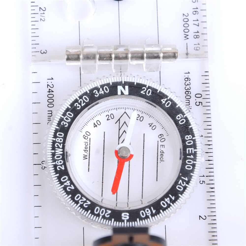 Foldable Drawing Scale Compass Map Ruler Survival Tool Buckle Car Camping Hiking Pointing Guide Portable Handheld Compasses