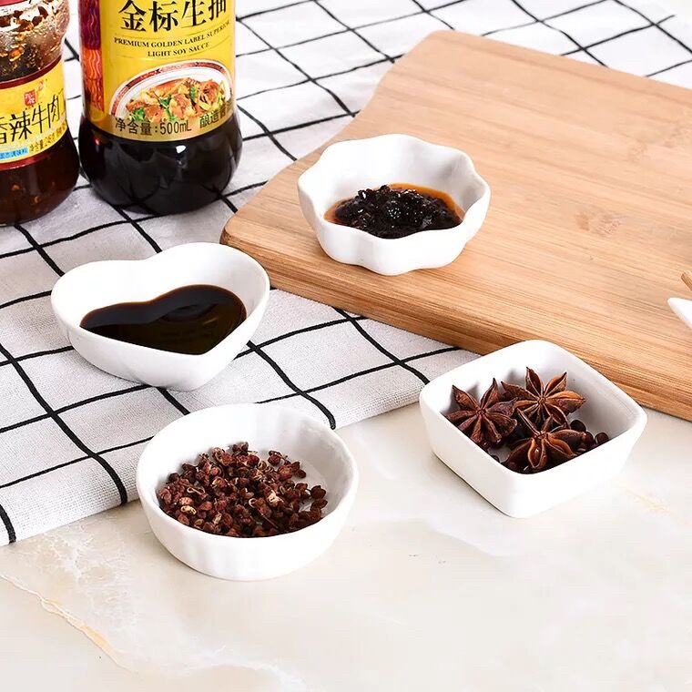 1pc keramikk saus retter assortert krydder sukker salat tomatpuré kjøkken klips bolle dip lite håndtak krydder fat