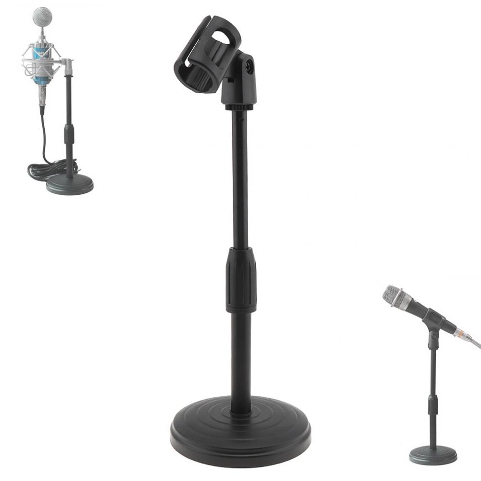 Portable Desktop Lifting Plastic Weighted Disc Microphone Stand for General Meeting / Computer Microphone / Live Broadcast