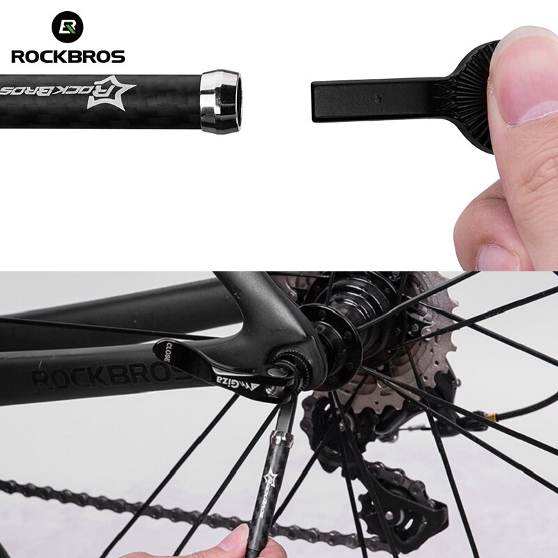 ROCKBROS-pata de cabra para bicicleta de montaña, soporte de fibra de carbono/aleación de aluminio, accesorios de bicicleta de ciclismo