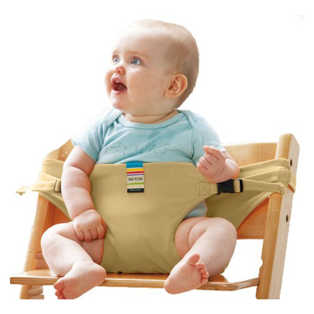 Cinturón de seguridad de asiento para silla infantil, alimentación portátil para bebé, cubierta de correa para carrito: Caqui oscuro