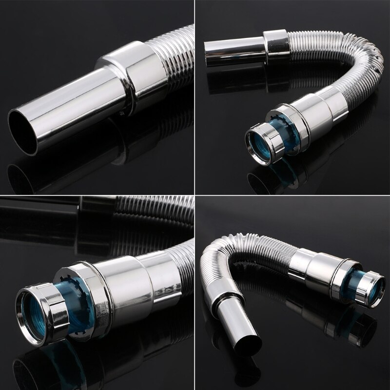 ABS Kitchen Sewer Pipe Flexible Sink Drains Downcomer Wash Basin Plumbing Hose