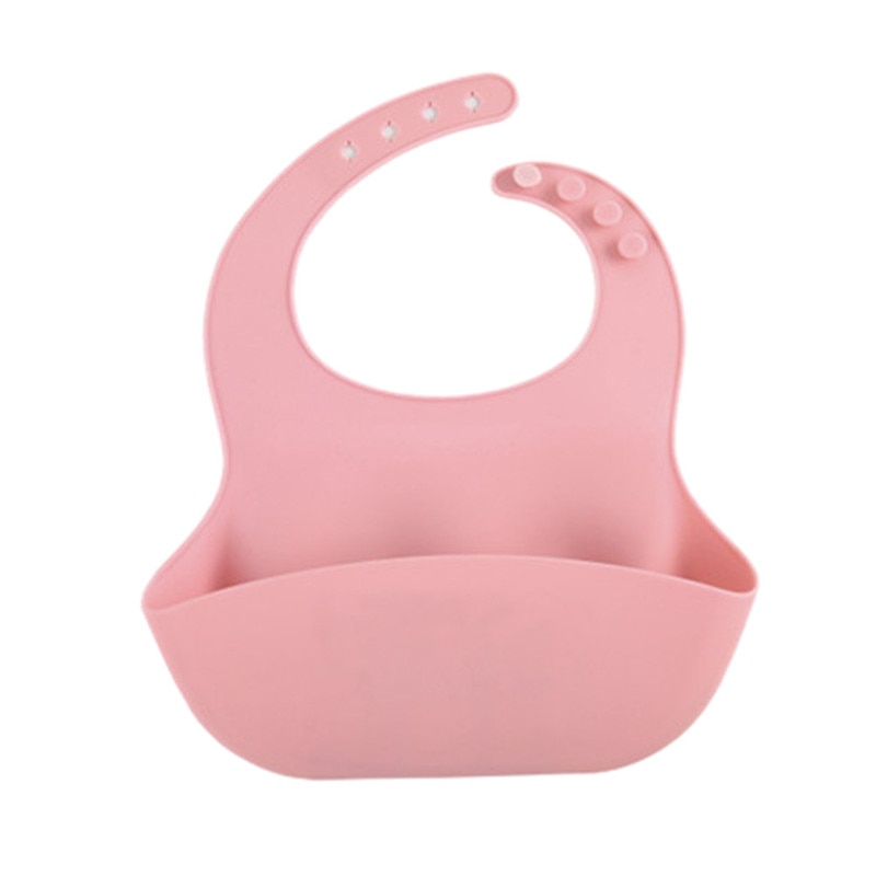 Babador do bebê silicone impermeável babador bolsos eva à prova dwaterproof água almoço alimentação babadores com sólido durável silicone babador dropship: Rosa