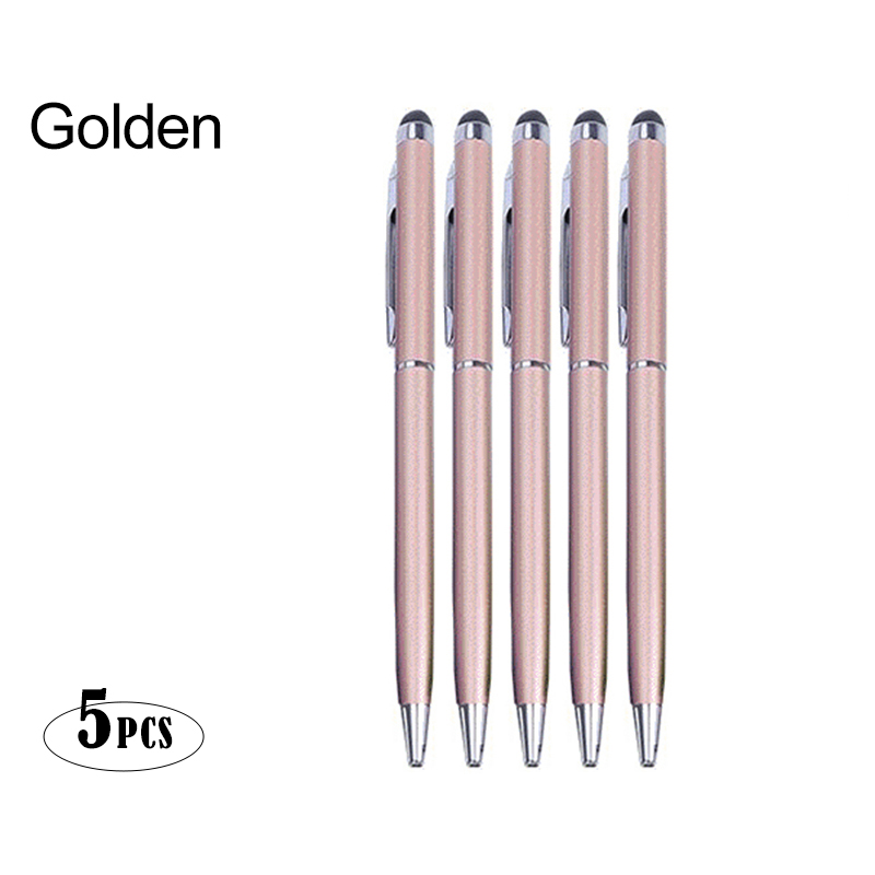 Metalen Balpen Stylus Pen Touch Pen Voor Mobiele Telefoon Elektrostatische Accessoires Universele Tablet Potlood Android Ipad: Goud