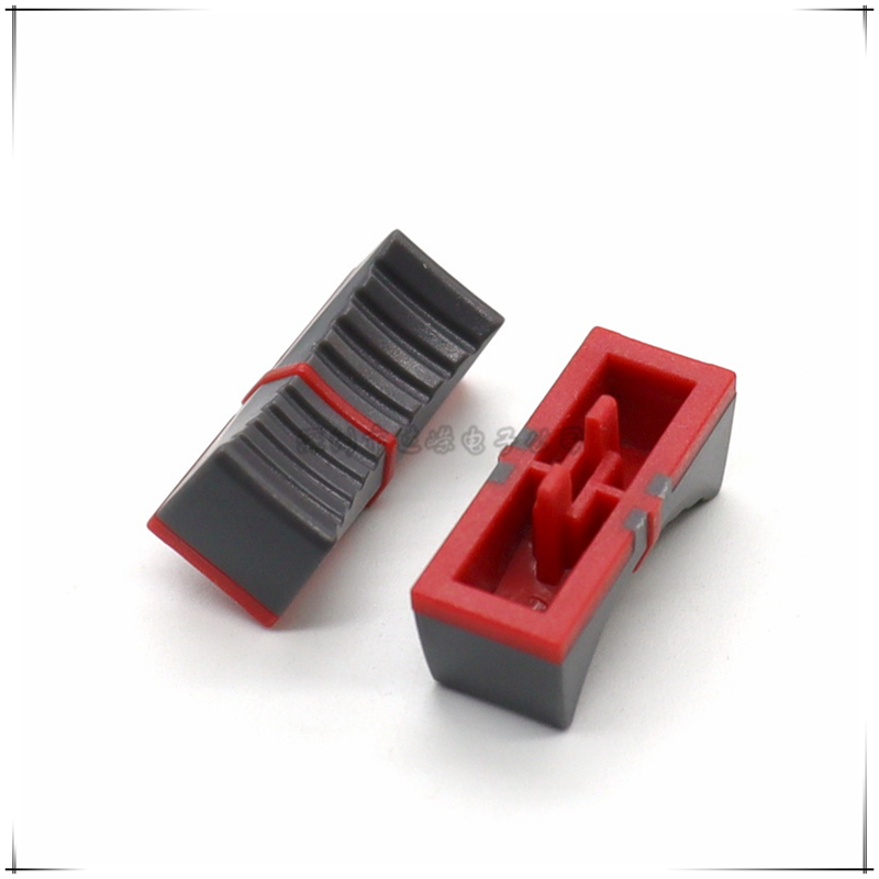 10PCS 24×10×9MM Square Hole 1×4MM Plastic Push Key Cap Straight Slide Potentiometer Knob Push Rod Cap Sound Card Mixer Push Key: Dark Grey