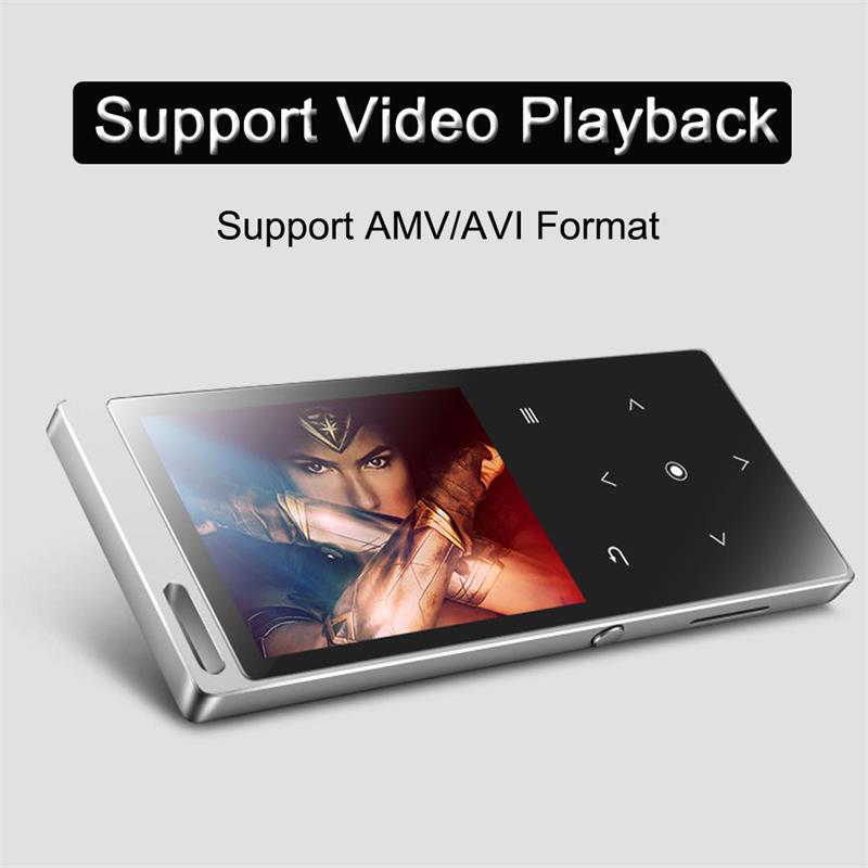 MP3 Player Metal Touch Button HIFI Bluetooth Music Player Built-in Speaker 8GB/16GB/32GB/40GB Lossless Sound with FM