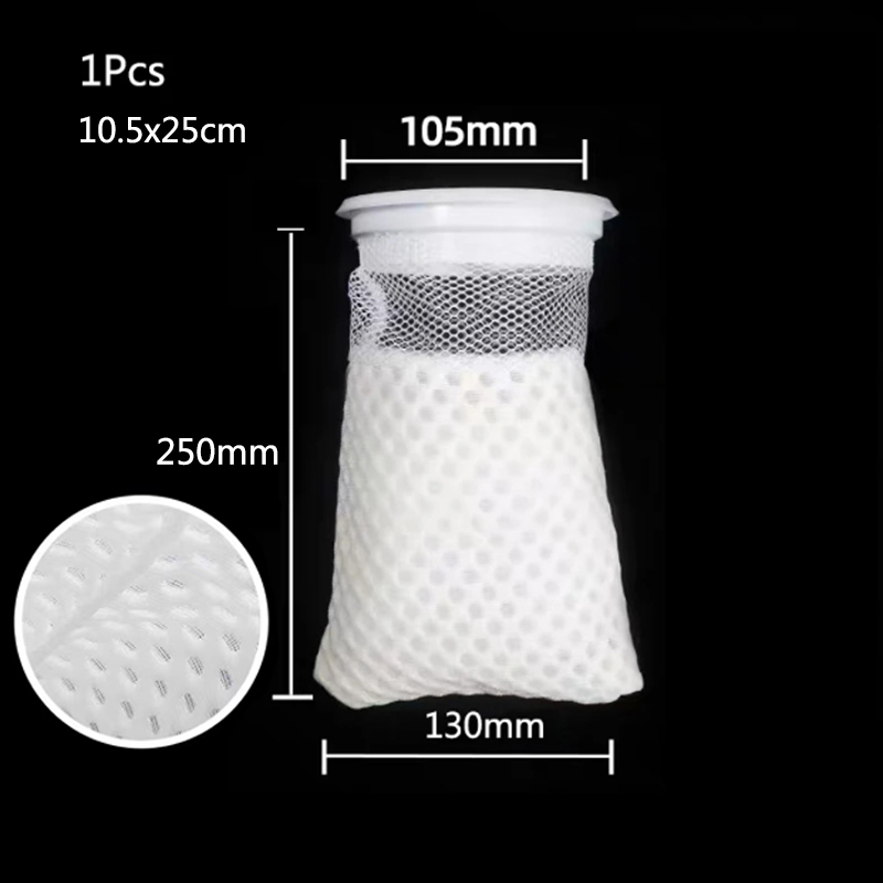 Anti Overflow Aquarium Filter Bag with Frame Washable Reusable Mesh Foam Carpet Sock Bag for Fish Marine Filtration System: PURPLE