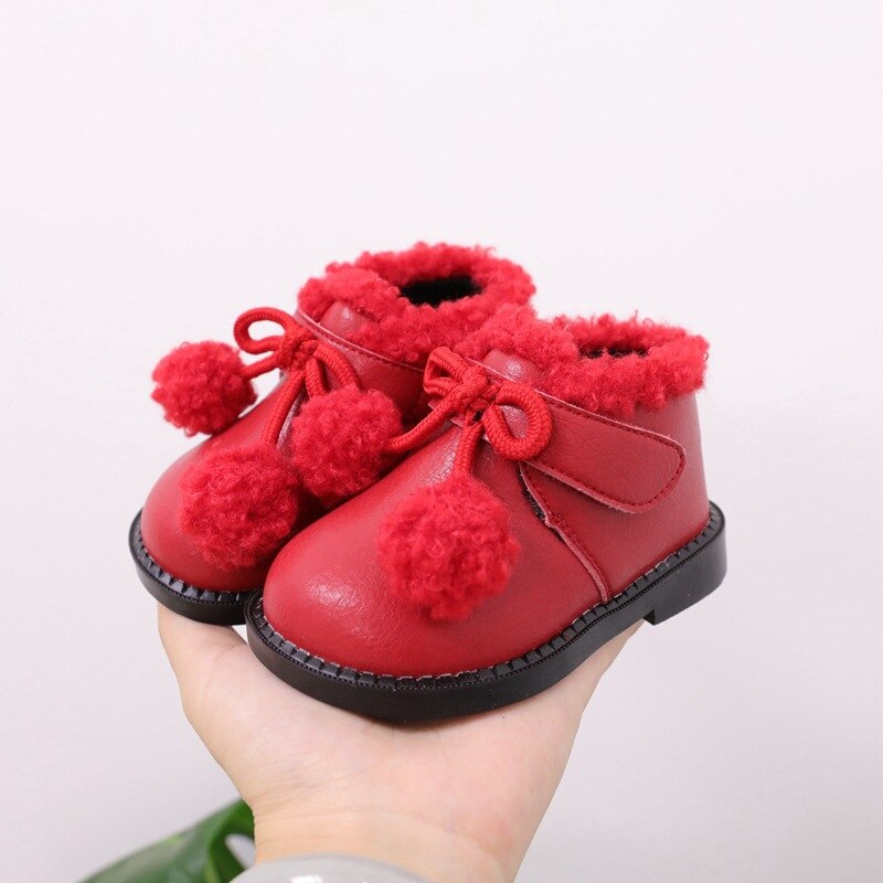 Winter Baby Mädchen Stiefel 1-2 Jahre alt freundlicher Schuhe Kleinkind Mädchen Baumwolle gepolsterte Schuhe Vlies Stiefel
