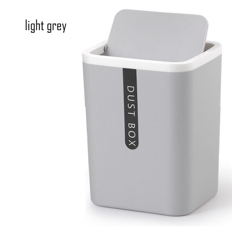 Mini Small Waste Bin Desktop Garbage Basket Home Table Plastic Office Supplies Trash Can Dustbin Sundries Barrel Box: light grey