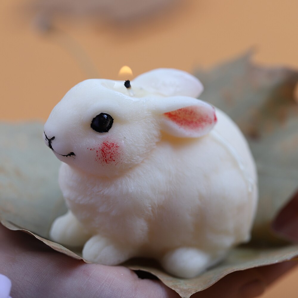 Simpatici stampi per candele coniglietto 3D coniglio stampo in silicone stampi per dolci aroma fai-da-te sapone argilla polimerica intonaco resina epossidica stampi per candele