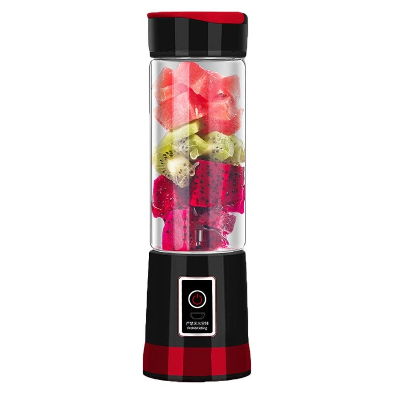 Mini Portable Blender Electric 6 Blades Juicer Cup Fruit/Vegetable Shakes Maker: black red
