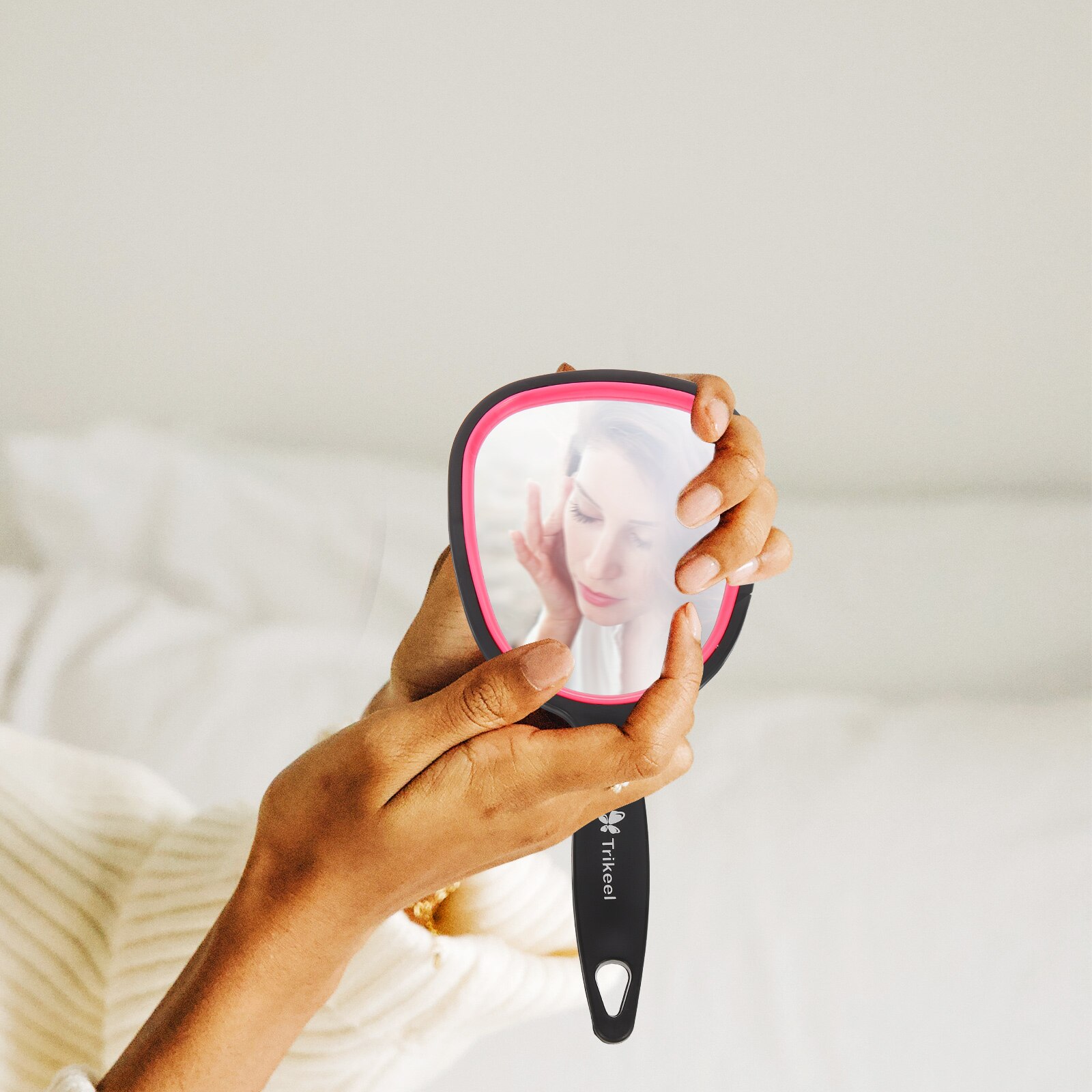 3Pcs Hand Held Mirror Portable Makeup Mirror Girl Cosmetics Mirrors Hand Mirror