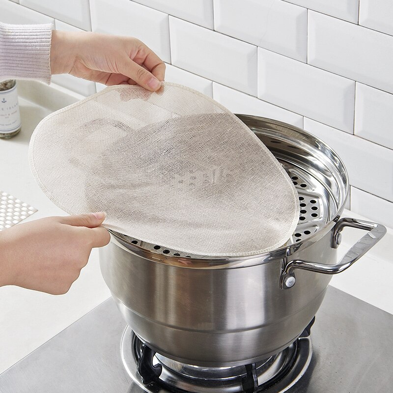 5 st/förpackning rund ångbåtsduk i bomull non-stick låda filterduk hushållsångmatta