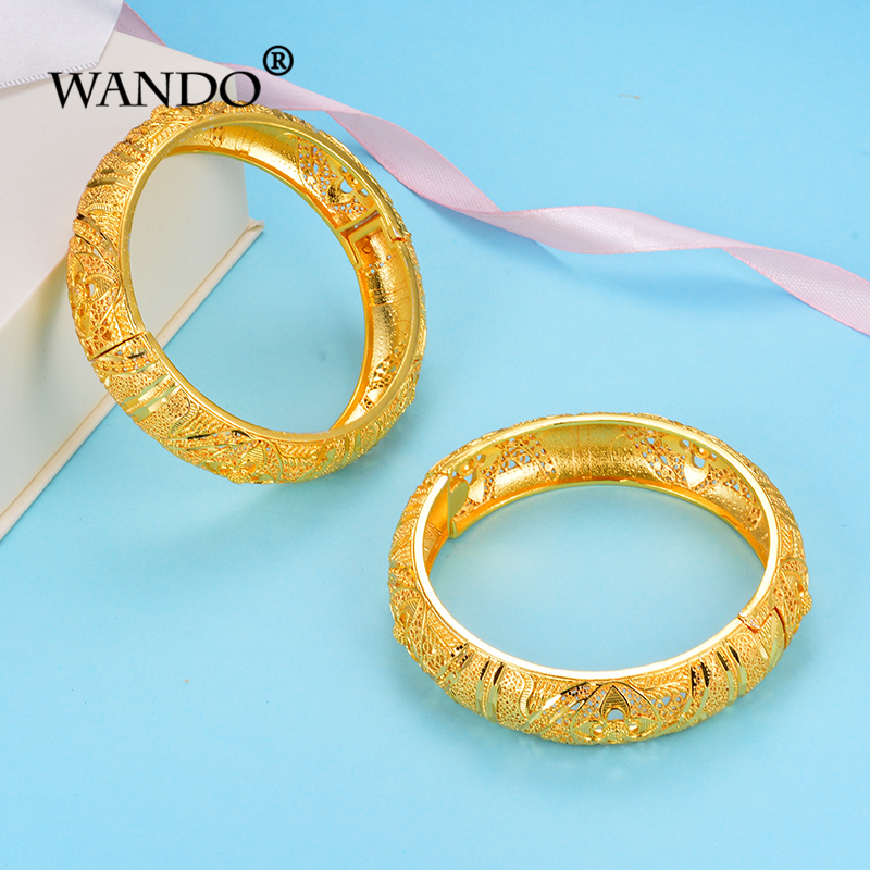 WANDO más brazalete etíope ancho para mujeres Color oro Dubai pulsera de de boda árabe africano Bonzer joyería wb152