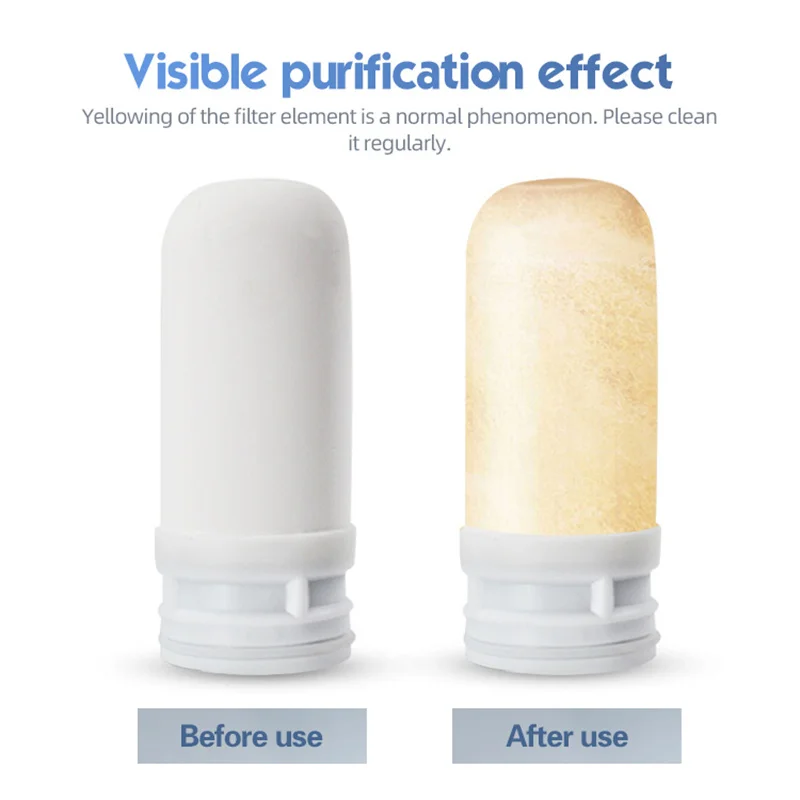 Huishoudelijke Kraan Waterzuiveraar Keramische Filter Kern Waterzuiveraar Kraan 5-Layer Filtratie Waterfilter Reinigbaar Filterelement: WIT