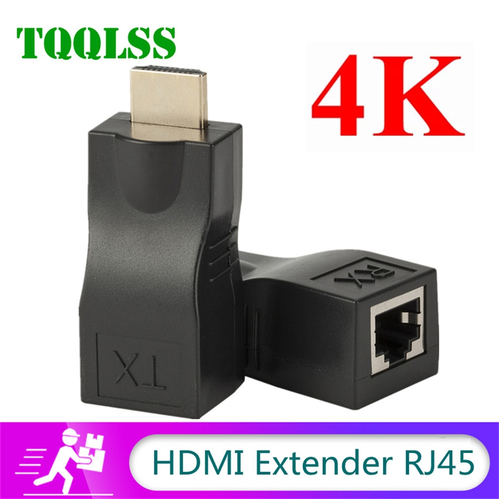 Tqqlss 4K Hdmi-Compatibel Extender Uitbreiding Tot 30M Over CAT5e / 6 Utp Lan Ethernet Kabel RJ45 Poorten Lan Netwerk