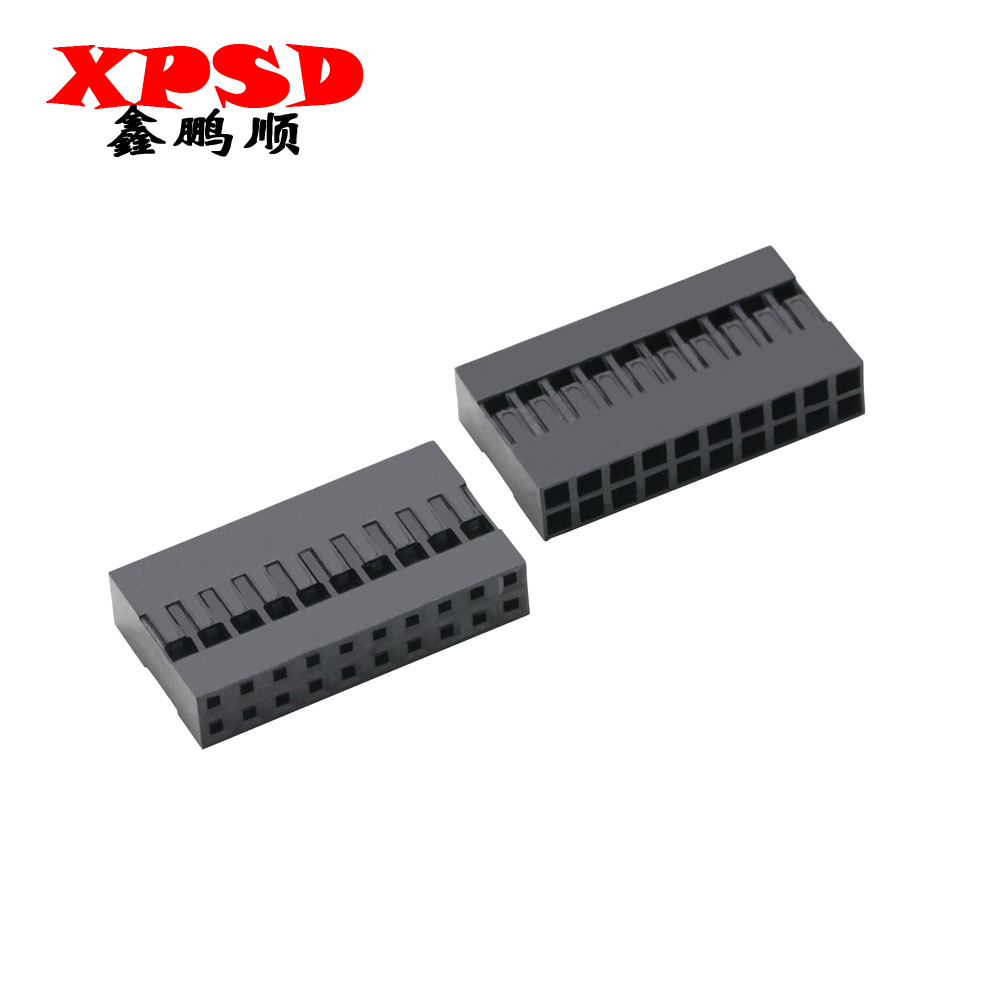 TJC8 Dupont Plastic Shell Plug 2.54mm Double Row Dupont Connector 2*2/3/4/5/6/7/8/9/10/20P Housing Female Pin Connector Terminal: Silver