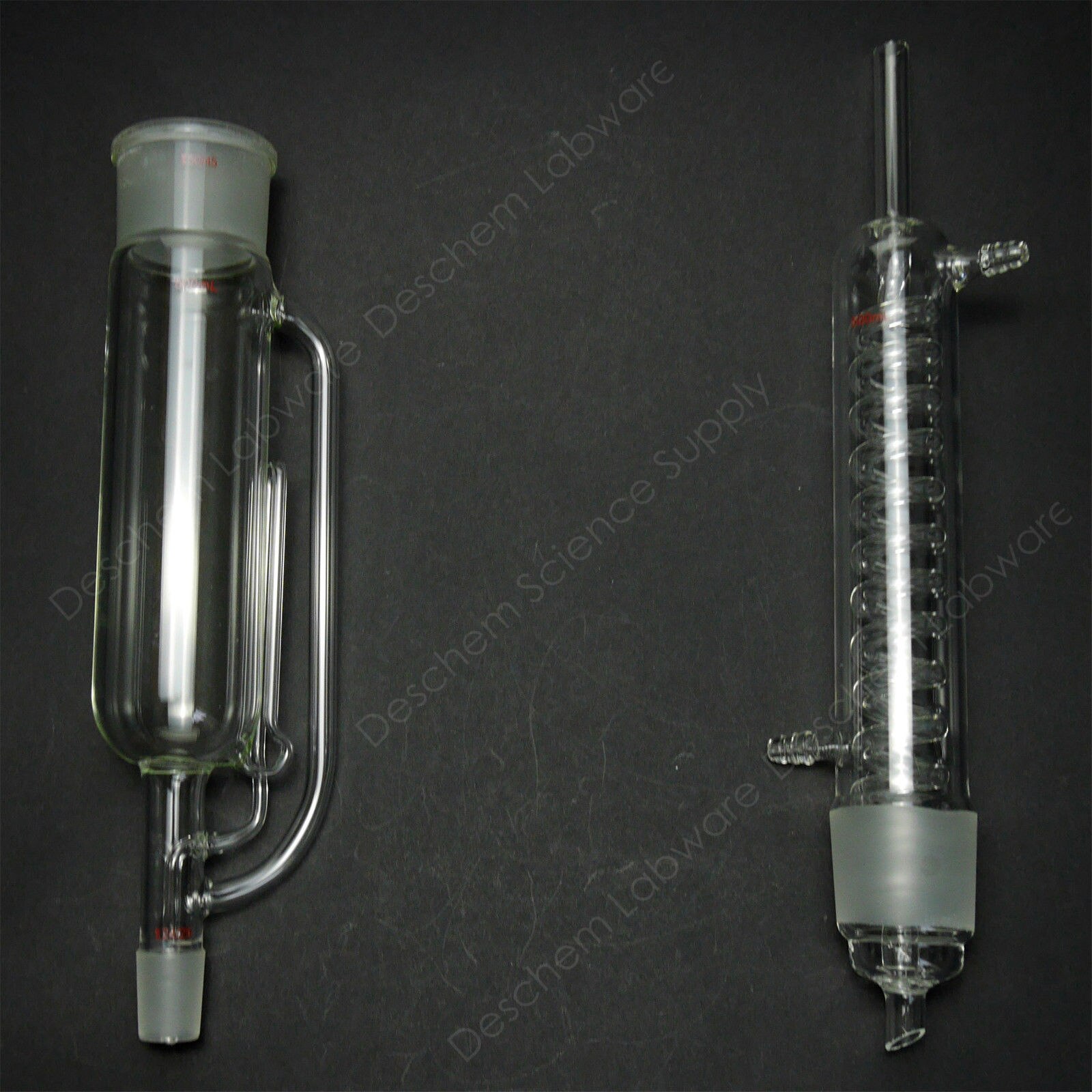 500ml 24/29 Lab Glass Soxhlet Extractor Body & Graham Condenser,One Flat Bottom Flask