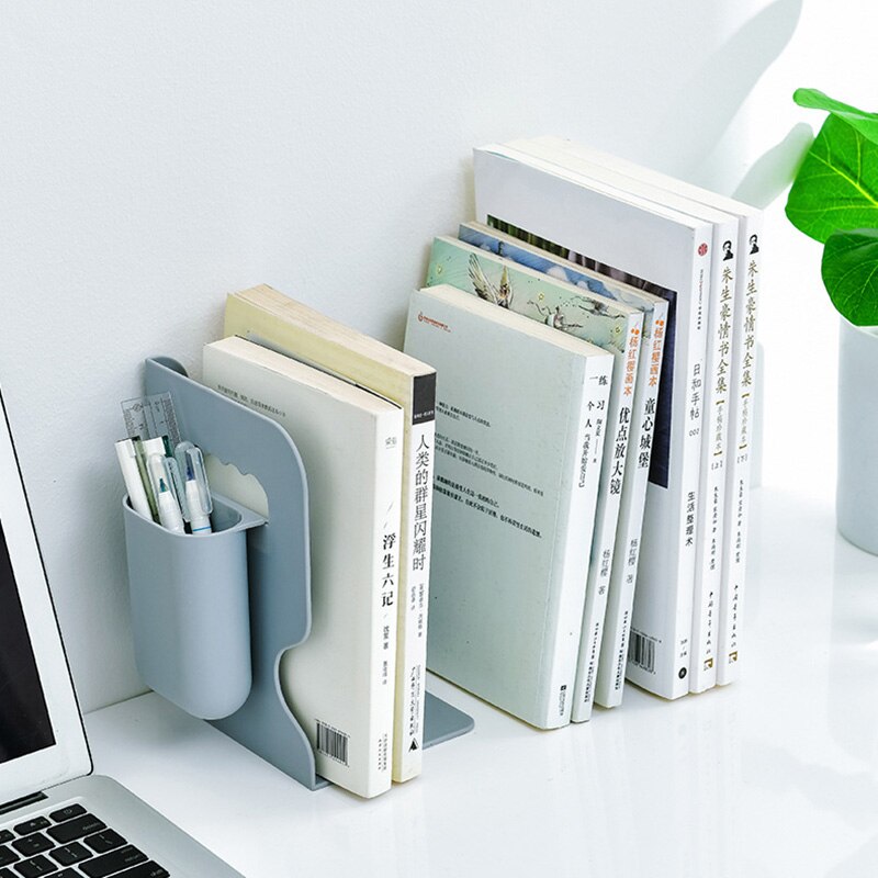 Estantería ajustable para libros, soporte retráctil para libros, múltiples compartimentos con soporte para bolígrafos, organizador de escritorio para el hogar y la Oficina