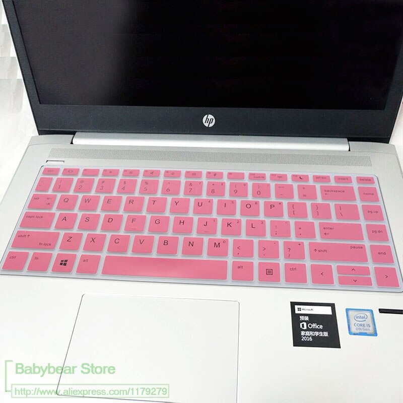 Til hp probook 440 g5 14 " / probook  x360 440 g1 / 440 g6 / 445 g6 / 640 g4 14 tommer laptop tastatur cover beskytter hud: Lyserød