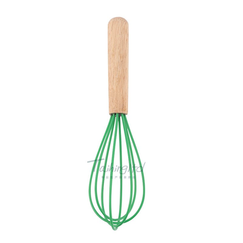 7-inch Mini Silicone Eggbeater Logs Scandinavian Minimalist Style Multi-color Selectable Handle Waterproof Processing: Green