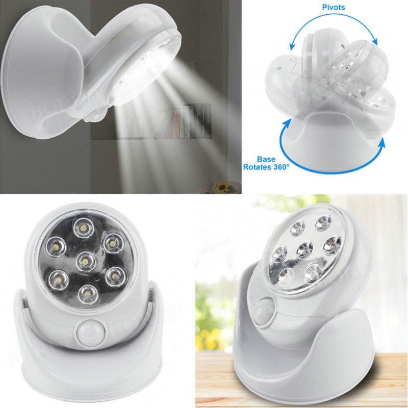 Wireless Infrared Motion Activated Sensor Light Lamp 360 Degree Rotation Motion Wall Lamps Toilet Night Outdoor Lights
