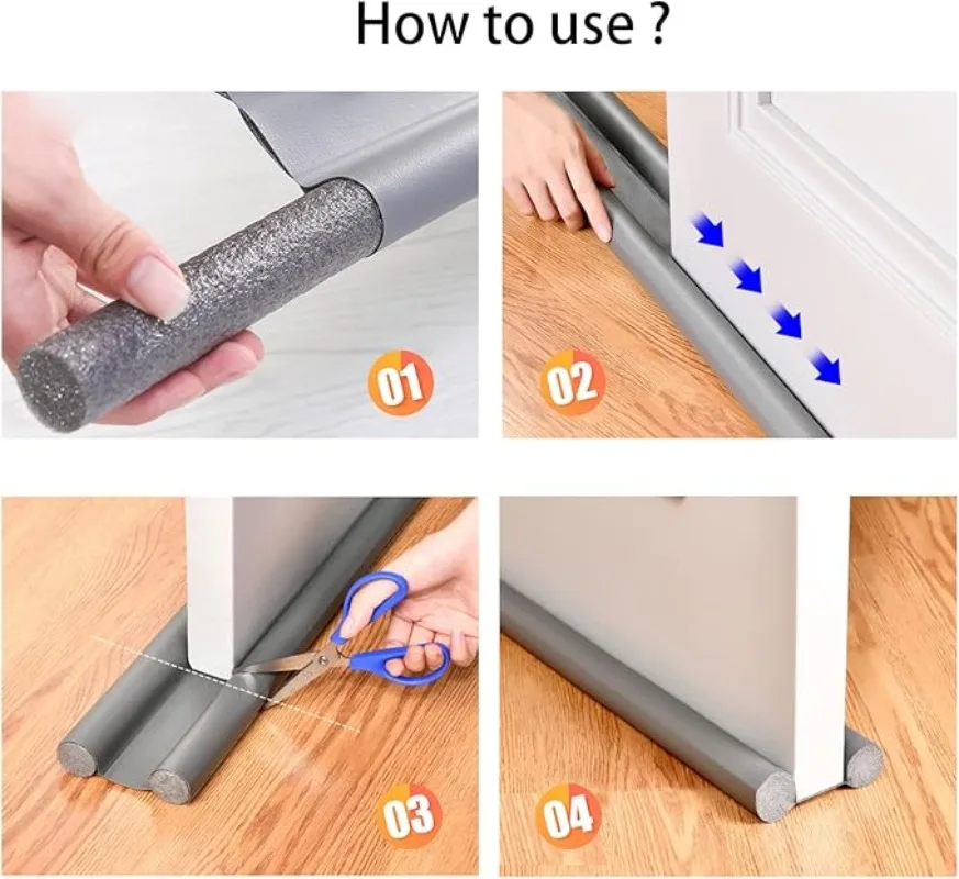 Flexible Door Gap Bottom Seam Sealing Bathroom Door Seal SoundProof Dust Strip Waterproof Guard Sealer Stopper Double Stick